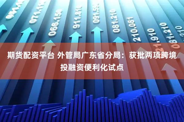 期货配资平台 外管局广东省分局：获批两项跨境投融资便利化试点